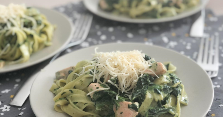 Tagliatelle saumon épinards à la crème