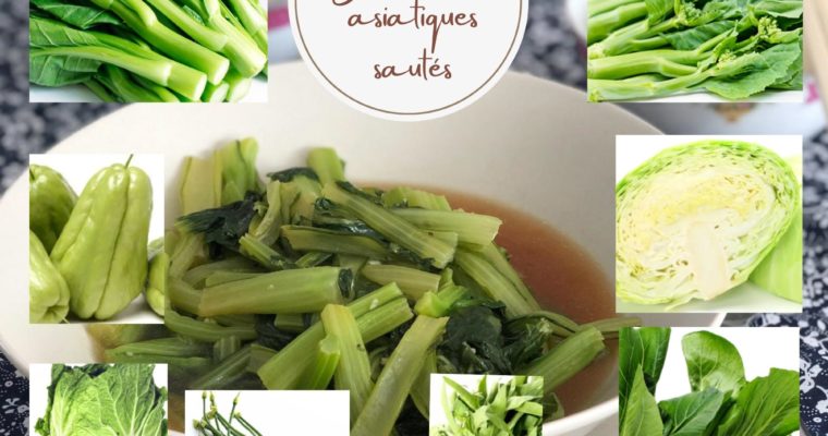 Légumes verts asiatiques sautés nature