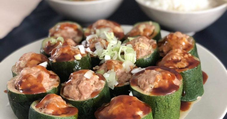 Courgettes farcies au porc à la vapeur