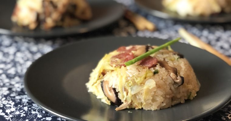 Riz gluant aux saucisses chinoises et ses légumes (Lo Mei Fan)